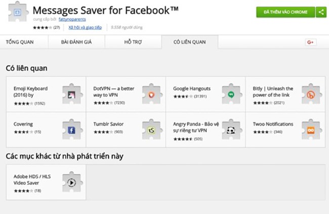 Messages Saver for Facebook cho phép bạn sao lưu lại toàn bộ tin nhắn, dễ dàng xem lại khi không có mạng hoặc phục hồi trong trường hợp lỡ tay xóa nhầm tin nhắn.