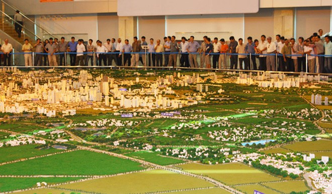 Khu đô thị có diện tích 77ha nằm trên địa bàn huyện Đan Phượng và Hoài Đức.