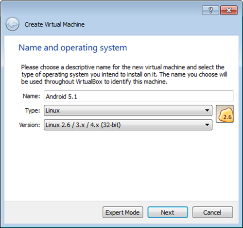 Đặt tên và thiết lập cho máy ảo mới.