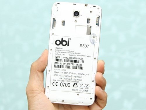 Obi S507 sở hữu dung lượng pin nổi bật, lên đến 3.000 mAh. Obi S507 sở hữu dung lượng pin nổi bật, lên đến 3.000 mAh.