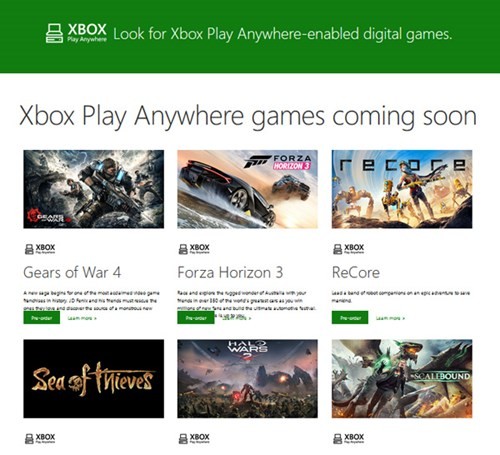 Chương trình Xbox Play Anywhere sắp ra mắt. Chương trình Xbox Play Anywhere sắp ra mắt.