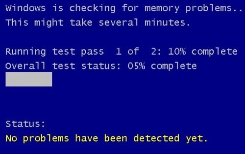 Máy tính sẽ tự động khởi chạy ở giao diện Windows Memory Diagnostic.