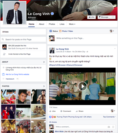 Có phải tiền đạo Lê Công Vinh đang thực sự làm việc UC Browser?. Có phải tiền đạo Lê Công Vinh đang thực sự làm việc UC Browser?.
