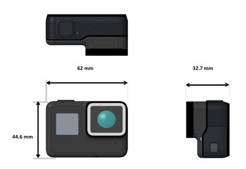 Thông tin về ngoại hình của chiếc camera hành động GoPro Hero5.