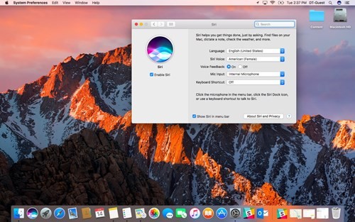 Siri là một trong những tính năng nổi bật được tích hợp trên macOS Sierra. Siri là một trong những tính năng nổi bật được tích hợp trên macOS Sierra.
