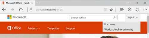 Hình 1. Đăng nhập vào tài khoản Office 365 của bạn từ một trình duyệt để cài đặt và quản lý các phần mềm máy tính để bàn.