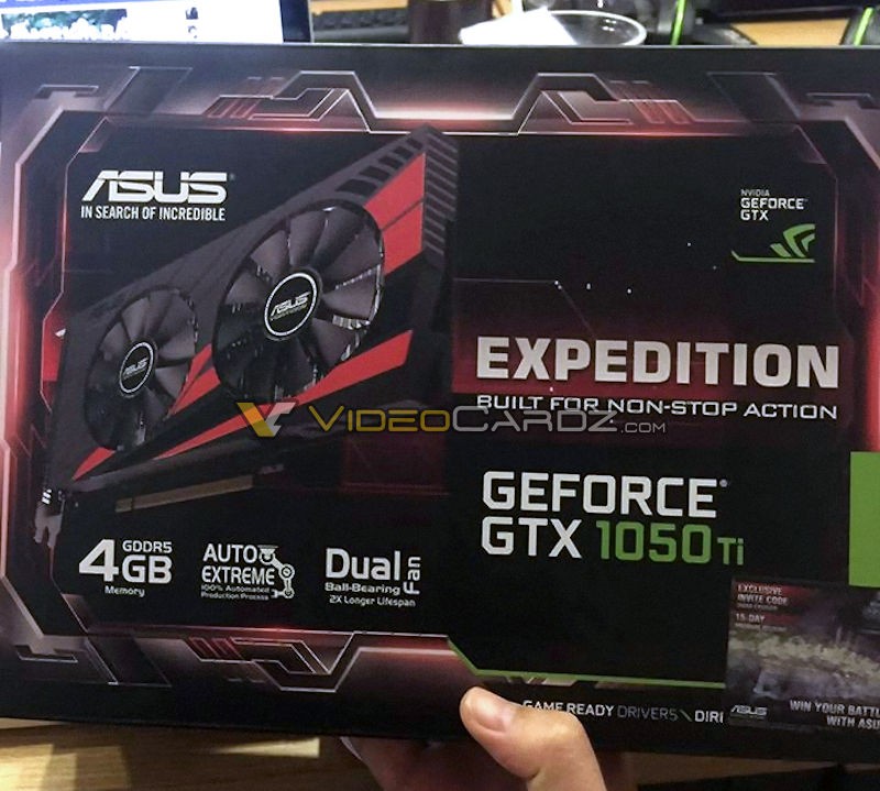 Rò rỉ ảnh card đồ họa Asus GTX 1050 Ti Expedition