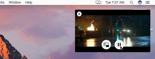 cửa sổ PiP hoàn toàn tách biệt khỏi trình duyệt Safari.