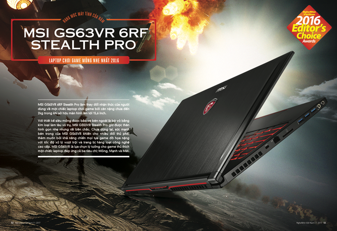 MSI Stealth Pro - laptop chơi game mỏng nhất 2016