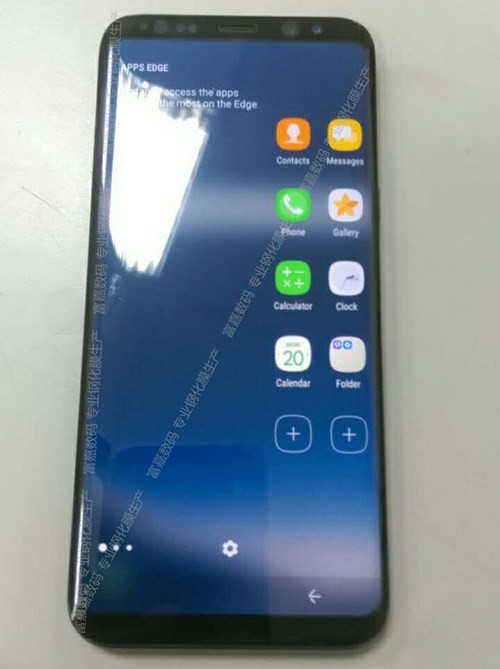 Hình ảnh rỏ rỉ cho thấy Galaxy S8 tích hợp dãy phím điều khiển/điều hướng cảm ứng ngay ở cạnh dưới màn hình - Ảnh: SamMobile. Hình ảnh rỏ rỉ cho thấy Galaxy S8 tích hợp dãy phím điều khiển/điều hướng cảm ứng ngay ở cạnh dưới màn hình - Ảnh: SamMobile.