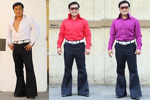 Tạo hình mới của Lý Hùng trong phim "Hy sinh đời trai". Tạo hình mới của Lý Hùng trong phim "Hy sinh đời trai".