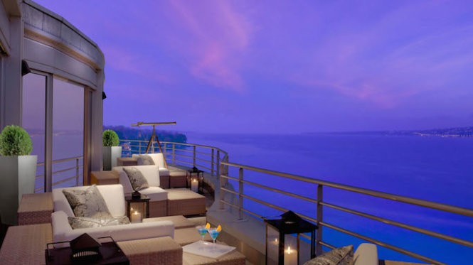 Một góc trên sân thượng khách sạn President Wilson, Geneva, Thụy Sĩ - Ảnh: CNN