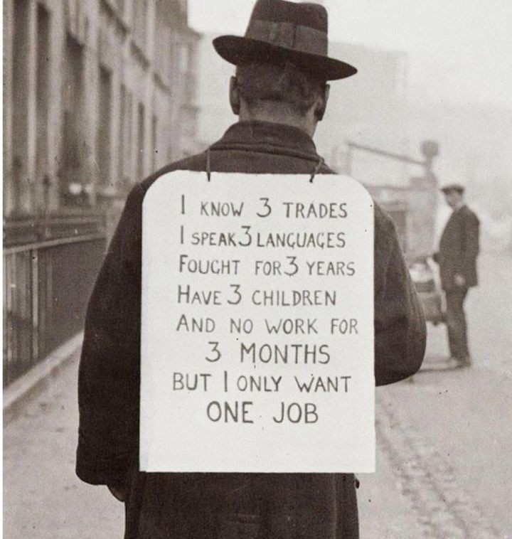 Looking for employment in 1930