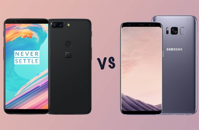 OnePlus 5T và Samsung Galaxy S8+. Nguồn: pocket-lint.com