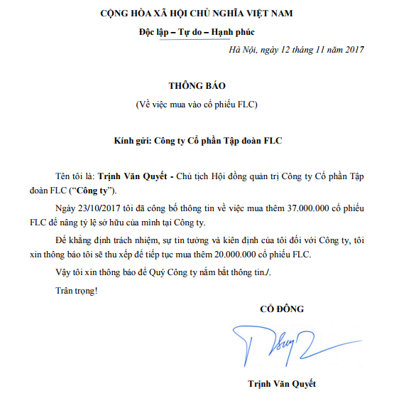 FLC: Đăng ký mua thêm 20 triệu cổ phiếu, ông Trịnh Văn Quyết cố gắng khẳng định điều gì? ảnh 1