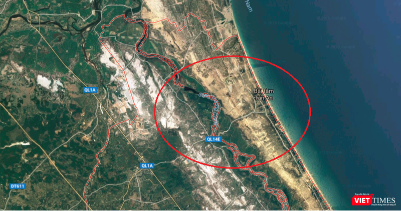 Khu vực dự kiến triển khai dự án “Thành phố giáo dục quốc tế - Nam Hội An” (Ảnh: Google Map) Khu vực dự kiến triển khai dự án “Thành phố giáo dục quốc tế - Nam Hội An” (Ảnh: Google Map)