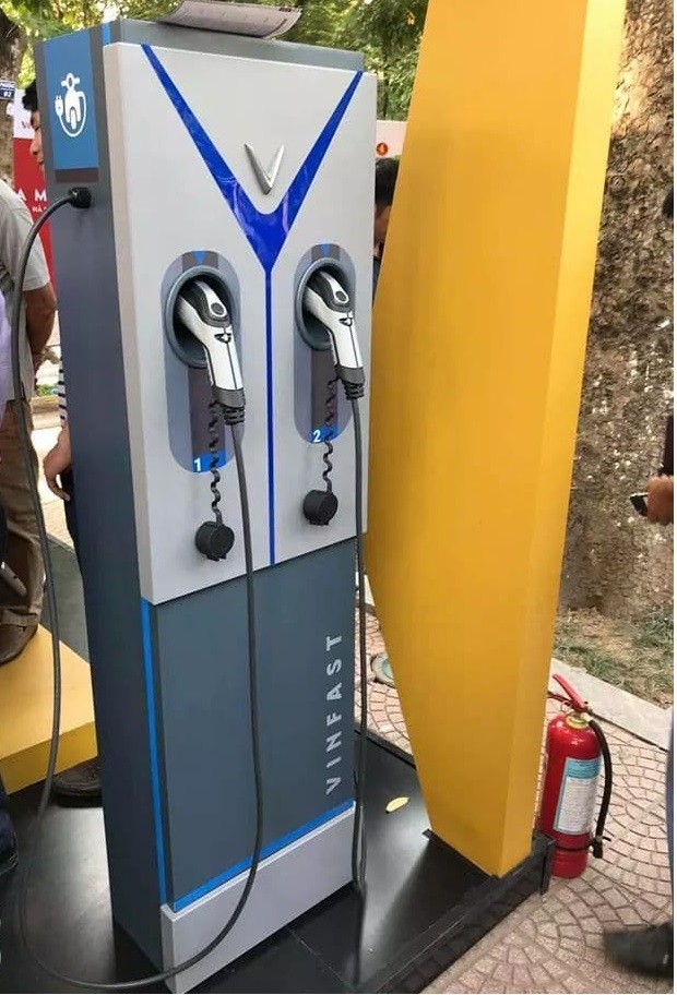 Mô hình một trạm sạc dành cho xe máy điện của VinFast (Nguồn: Internet)