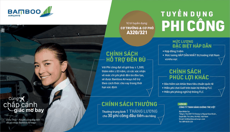 Một thông báo tuyển dụng phi công của Bamboo Airways (Nguồn: career.flc.vn) bamboo airways