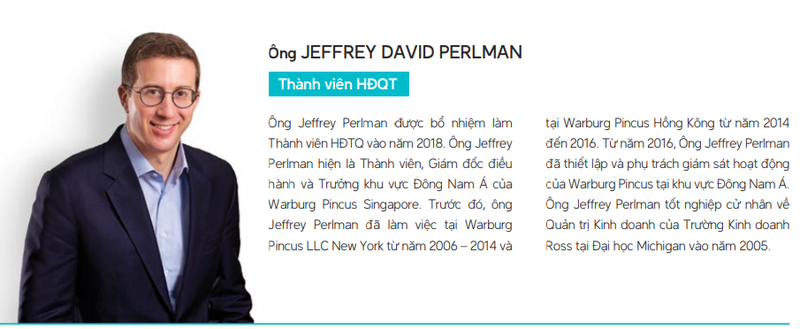 Ông Jeffrey Perlman vừa được bổ nhiệm làm Thành viên HĐQT VRE kể từ năm 2018 (Nguồn: VRE)