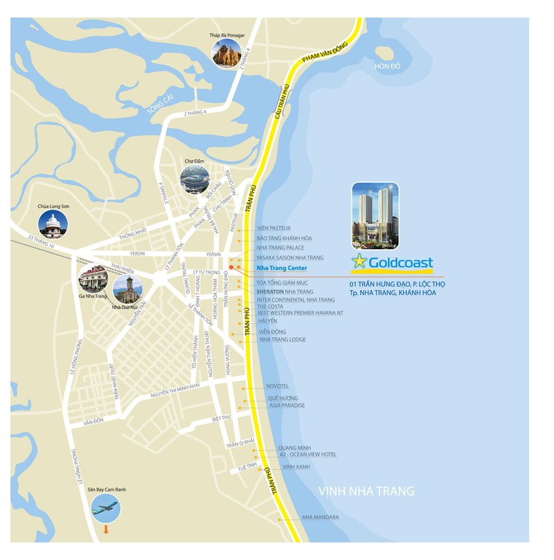 Dự án Gold Coast có vị trí đắc địa, chỉ cách bờ biền 50m. (Ảnh: thanhyengroup.com) Dự án Gold Coast có vị trí đắc địa, chỉ cách bờ biền 50m. (Ảnh: thanhyengroup.com)