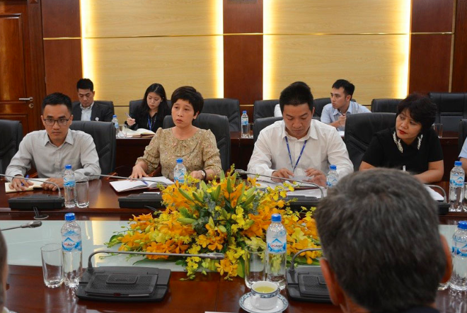 Bà Nguyễn Thị Phú Hà - Phó Chủ tịch CMSC - phát biểu tại buổi làm việc