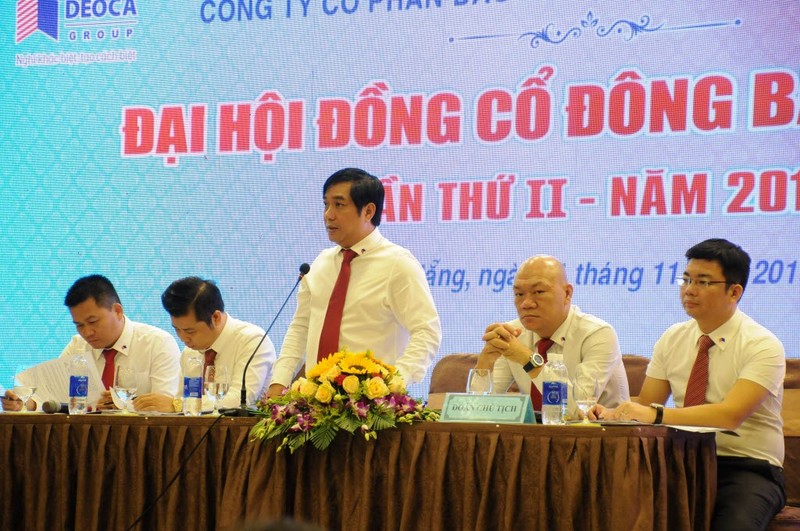 Ông Hồ Minh Hoàng - Chủ tịch Tập đoàn Đèo Cả - tại cuộc họp ĐHĐCĐ bất thường lần 2 của Hamadeco