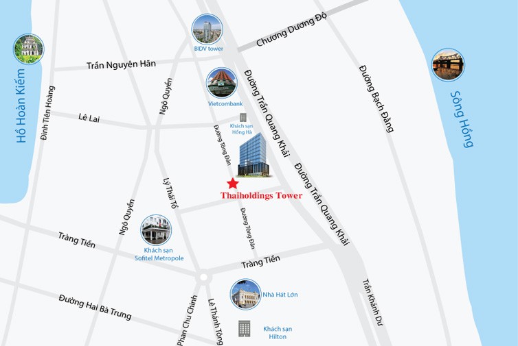 Vị trí tòa nhà Thaiholdings Tower (Nguồn: maisonoffice) Vị trí tòa nhà Thaiholdings Tower (Nguồn: maisonoffice)