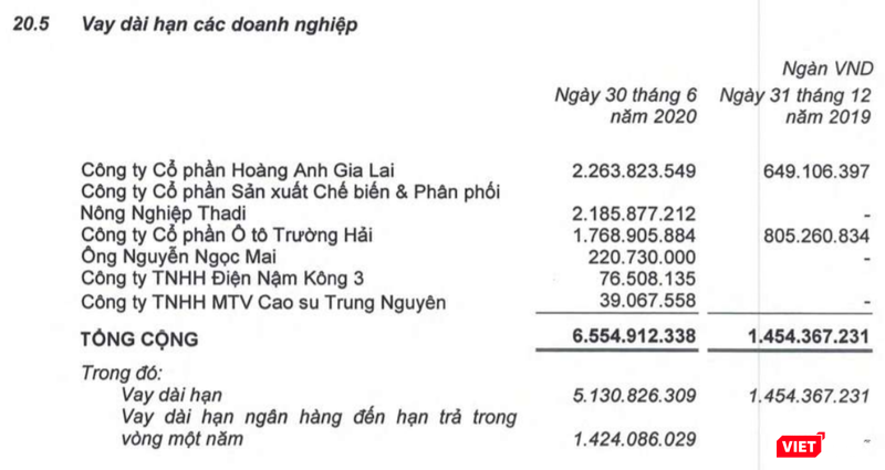 Dư nợ vay dài hạn của HAGL Agrico (Nguồn: HNG) Dư nợ vay dài hạn của HAGL Agrico (Nguồn: HNG)