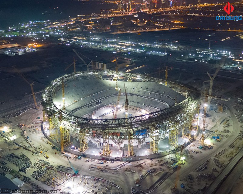 Hình ảnh thi công sân Lusail Iconic (Nguồn: Đại Dũng)