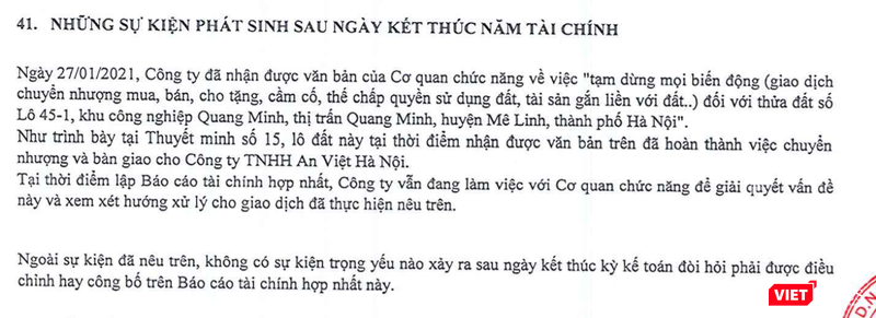 OCH đã bán xong thửa đất L45-1 KCN Quang Minh trước khi có văn bản của cơ quan chức năng về việc tạm dừng mọi biến động đối với bất động sản này OCH đã bán xong thửa đất L45-1 KCN Quang Minh trước khi có văn bản của cơ quan chức năng về việc tạm dừng mọi biến động đối với bất động sản này