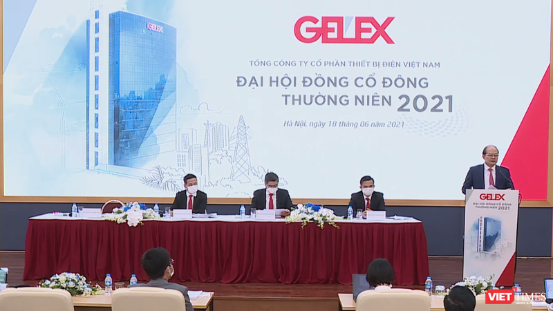 Ban chủ toạ ĐHĐCĐ thường niên năm 2021 của Gelex (Ảnh chụp màn hình)