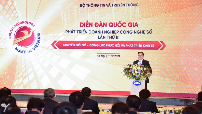 Thủ tướng Chính phủ Phạm Minh Chính phát biểu tại Diễn đàn Quốc gia phát triển doanh nghiệp công nghệ số lần thứ III (Ảnh: VGP) Thủ tướng Chính phủ Phạm Minh Chính phát biểu tại Diễn đàn Quốc gia phát triển doanh nghiệp công nghệ số lần thứ III (Ảnh: VGP)
