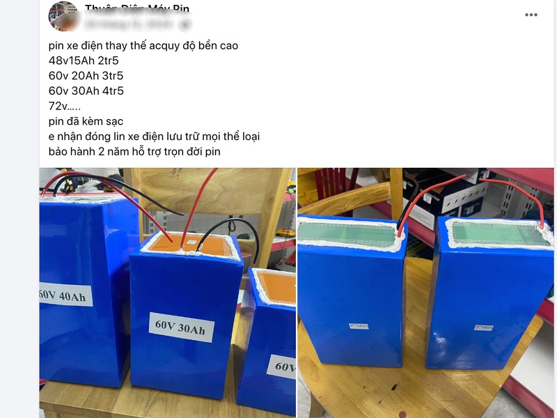 Một đoạn quảng cáo pin độ giá rẻ của người bán trên mạng xã hội. Ảnh chụp Màn hình 2025-08-02 lúc 10.41.09 SA.jpg