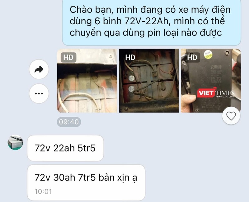 Đoạn tư vấn mua pin giữa phóng viên VietTimes và shop bán pin trên mạng. IMG_4415.jpg