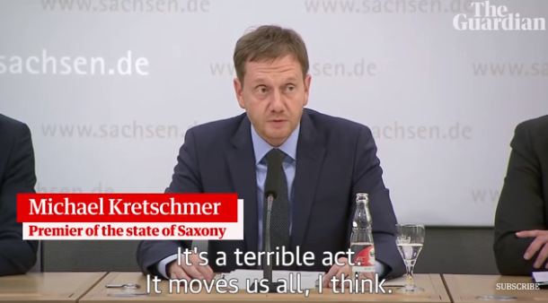 Ông Michael Kretschmer, Thống đốc bang Sachsen tuyên bố sẽ kiên quyết xử lý mạnh tay những phần tử cực đoan Ông Michael Kretschmer, Thống đốc bang Sachsen tuyên bố sẽ kiên quyết xử lý mạnh tay những phần tử cực đoan