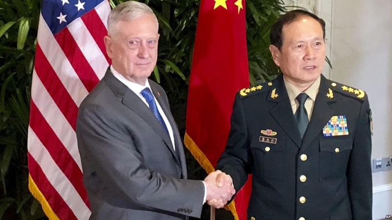 Cuộc gặp gỡ James Mattis - Ngụy Phượng Hòa ở Singapore đã không đạt kết quả như mong đợi. Cuộc gặp gỡ James Mattis - Ngụy Phượng Hòa ở Singapore đã không đạt kết quả như mong đợi.