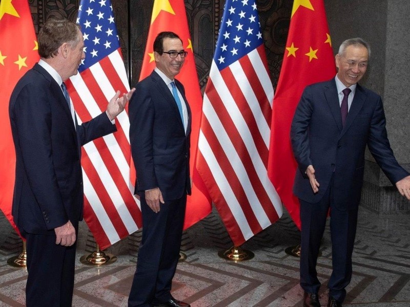 Phó Thủ tướng Trung Quốc Lưu Hạc đòn hai ông Robert Lighthizer và Steven Mnuchin Phó Thủ tướng Trung Quốc Lưu Hạc đòn hai ông Robert Lighthizer và Steven Mnuchin