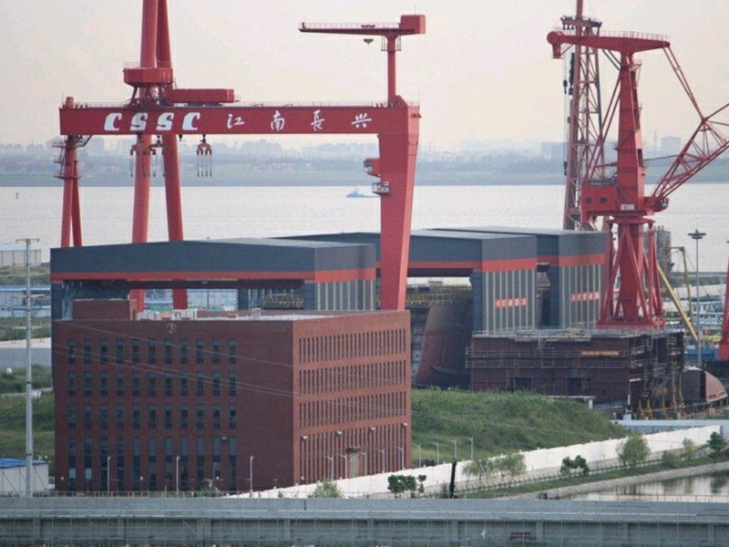 Chiếc tàu sân bay thứ 3 đang được đóng tại đảo Trường Hưng, Thượng Hải.