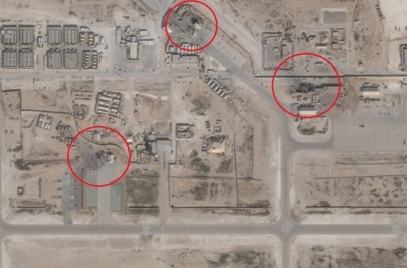 Hình ảnh vệ tinh cho thấy tên lửa Iran đã đánh trúng các mục tiêu trong căn cứ Asad (Ảnh: Đông Phương). Hình ảnh vệ tinh cho thấy tên lửa Iran đã đánh trúng các mục tiêu trong căn cứ Asad (Ảnh: Đông Phương).