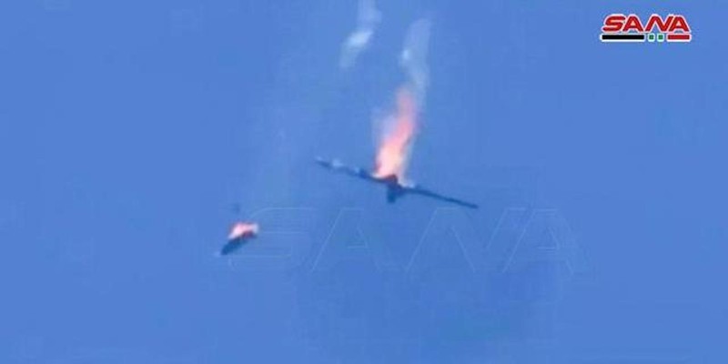 Máy bay không người lái của Thổ Nhĩ Kỳ bị quân đội Syria bắn hạ (Ảnh: SANA). Máy bay không người lái của Thổ Nhĩ Kỳ bị quân đội Syria bắn hạ (Ảnh: SANA).