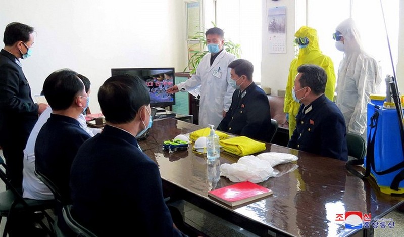 Tuyên truyền phòng chống COVID-19 ở Triều Tiên (Ảnh: KCNA).