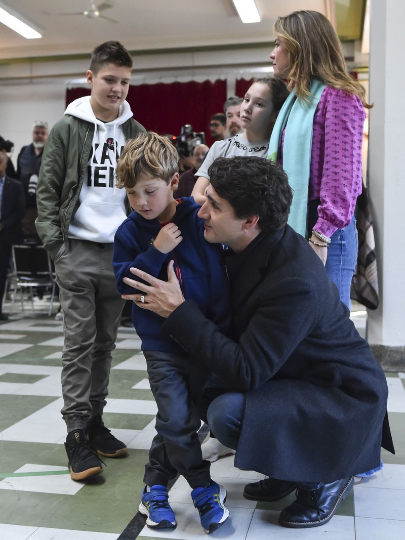 Ông Trudeau cùng vợ và 3 con tháng 10/2019 (Ảnh: Getty). Ông Trudeau cùng vợ và 3 con tháng 10/2019 (Ảnh: Getty).