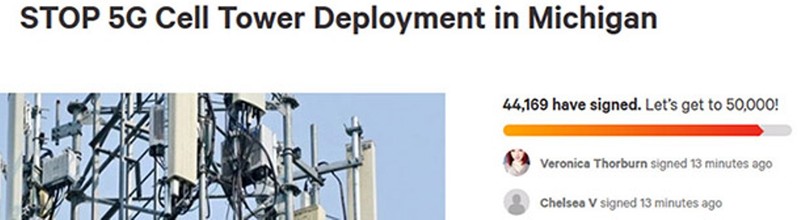 Gần 50 ngàn người đã ký tên phản đối mạng 5G trên trang thỉnh nguyện change.org (Ảnh: Guancha). Gần 50 ngàn người đã ký tên phản đối mạng 5G trên trang thỉnh nguyện change.org (Ảnh: Guancha).