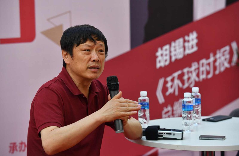Tổng biên tập Thời báo Hoàn cầu Hồ Tích Tiến, người được coi là thường có những phát biểu đậm sắc thái chủ nghĩa dân tộc cực đoan (Ảnh: VCG). Tổng biên tập Thời báo Hoàn cầu Hồ Tích Tiến, người được coi là thường có những phát biểu đậm sắc thái chủ nghĩa dân tộc cực đoan (Ảnh: VCG).