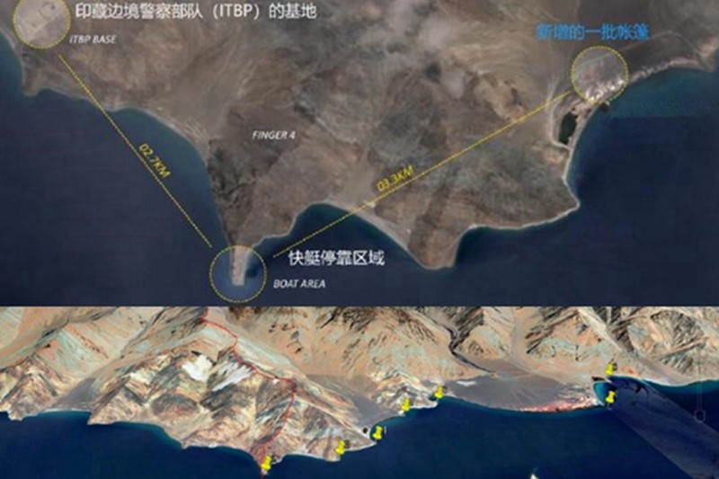 Hồ Bangong nơi hai bên đang xảy ra tranh chấp gay gắt (Ảnh: Đa Chiều)