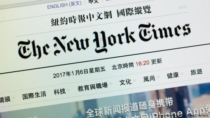 Do quan hệ Trung - Mỹ căng thẳng, Trung Quốc đã trục xuất các phóng viên The New York Times khỏi văn phong Bắc Kinh (Ảnh: Deutsche Welle).