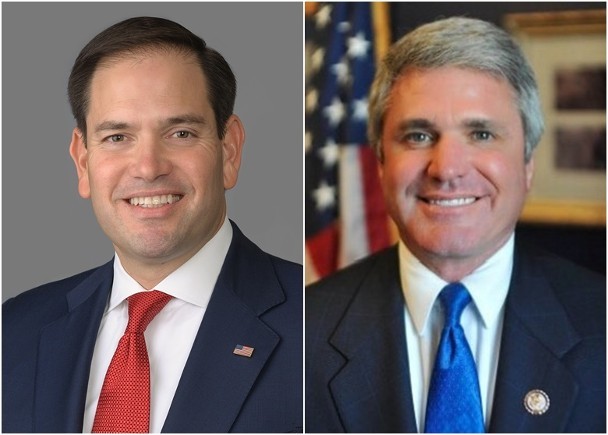 Hai Thượng nghị sĩ Cộng hòa Marco Rubio (trái) và Thượng nghị sĩ đảng Dân chủ Jeff Merkley đã cùng nhau đề xuất Đạo luật tăng cường quan hệ với Đài Loan (Ảnh: Dongfang).