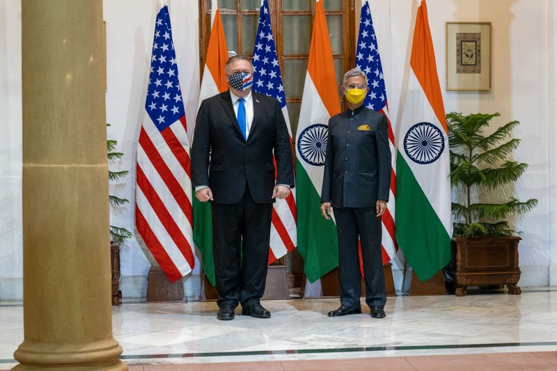 Hai Ngoại trưởng Mike Pompeo và Subrahmanyam Jaishankar (Ảnh: Reuters).