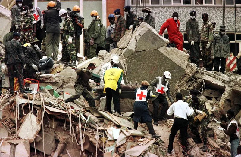 Sứ quán Mỹ ở Kenya bị al-Qaeda đánh bom năm 1998 (Ảnh: The New York Times).