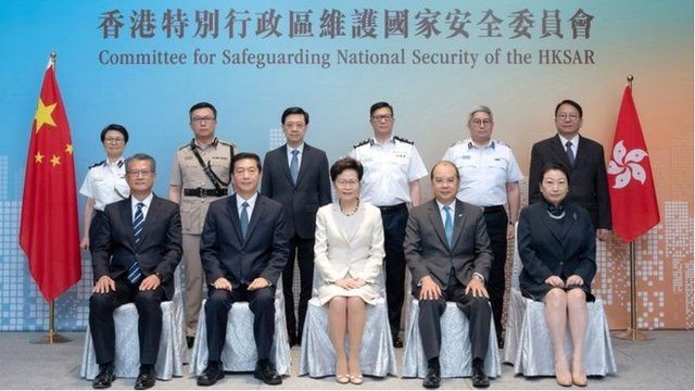 Bà Carie Lam và 4 quan chức Hồng Kông trong ảnh đã bị chính phủ Mỹ trừng phạt vì thực thi Luật An ninh Quốc gia tại Hồng Kông (Ảnh: Reuters).